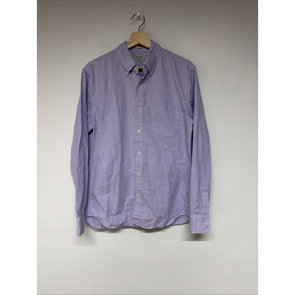 J Crew Mens Slim Fit Button Down Shirt Size M 100% Cotton Lavender Purple
